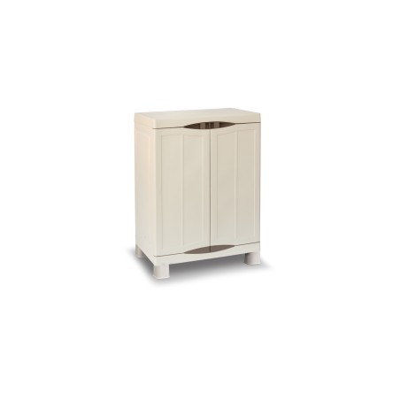 Armoire de rangement 2 portes 2 Etagères 70 x 47 x 97cm 4 pieds Charge 50kg max INTEC