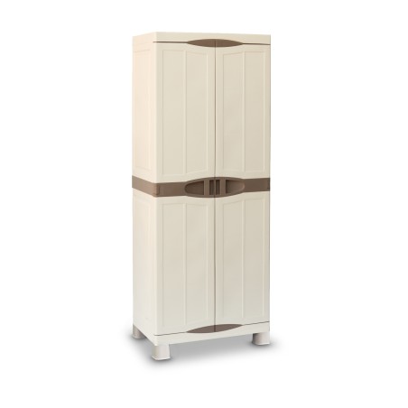 Armoire de rangement 2 portes 4 Etagères 70 x 47 x 184cm 4 pieds Charge 100kg max INTEC