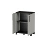 Armoire de rangement Gris 68 x 37 x 90cm Meuble de rangement Intérieur Exterieur 2 portes 2 Etagères Charnière acier INTEC
