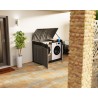 Cache Poubelles 2 portes Gris - Tri sélectif Extérieur - Abri Poubelle Design pour Terrasse et Jardin 1500L INTEC