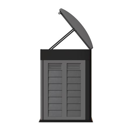 Cache Poubelles 2 portes Gris - Tri sélectif Extérieur - Abri Poubelle Design pour Terrasse et Jardin 1500L INTEC