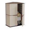Abri de jardin Extérieur 2 portes Beige 151 x 83 x H200cm Cabanon de jardin avec plancher intégré INTEC
