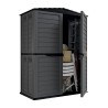 Abri de jardin 2 portes 151 x 83 x H200 cm Anthracite Cabanon de jardin Plancher intégré INTEC