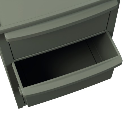 Commode basse 4 tiroirs 39 x 38.5 x H 80.5 cm Marron - Meuble de Rangement Chambre Bureau Buanderie Art Plast