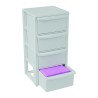 Commode 4 tiroirs Blanc - Meuble de Rangement Chambre Bureau Buanderie 39 x 38.5 x H 80.5 cm Art Plast