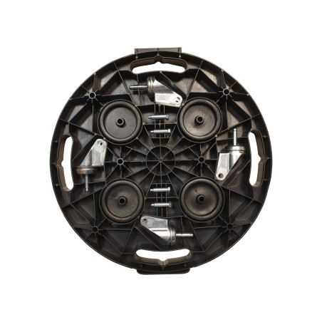 Support à roulettes rond diamètre 40 x 12,5 cm 4 roues Capacité max 275 kg Plantes Meubles ou matériel lourd KZ GARDEN