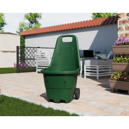 Chariot de jardin 43L Polyvalent Chariot à bûches Transport 2 Roues robustes Charge max 60 kg Intec