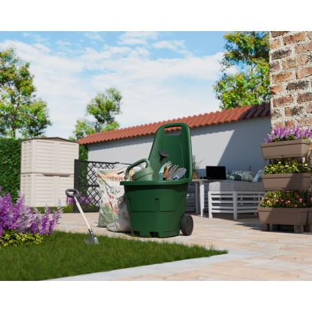 Chariot de jardin 43L Polyvalent Chariot à bûches Transport 2 Roues robustes Charge max 60 kg Intec