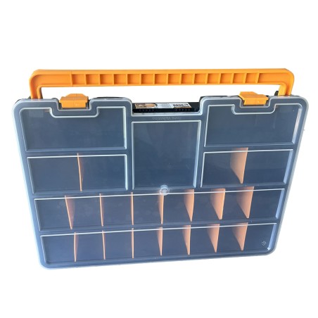 Boîte de rangement professionnelle Organiseur 23 compartiments amovibles Noir Orange 44.3 x 31.7 x 8 cm ARTPLAST
