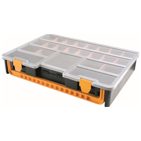 Boîte de rangement professionnelle Organiseur 23 compartiments amovibles Noir Orange 44.3 x 31.7 x 8 cm ARTPLAST