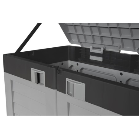 Cache Poubelles 2 portes Gris - Tri sélectif Extérieur - Abri Poubelle Design pour Terrasse et Jardin 1500L INTEC
