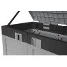 Cache Poubelles 2 portes Gris - Tri sélectif Extérieur - Abri Poubelle Design pour Terrasse et Jardin 1500L INTEC