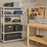 Etagère de Garage 5 tablettes Bois MDF 120xP45xH180 cm Charges lourdes 300Kg Structure Acier Rangement Rayonnage BRIXO