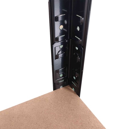 Etagère de Garage 5 tablettes Bois MDF 120xP45xH180 cm Charges lourdes 300Kg Structure Acier Rangement Rayonnage BRIXO
