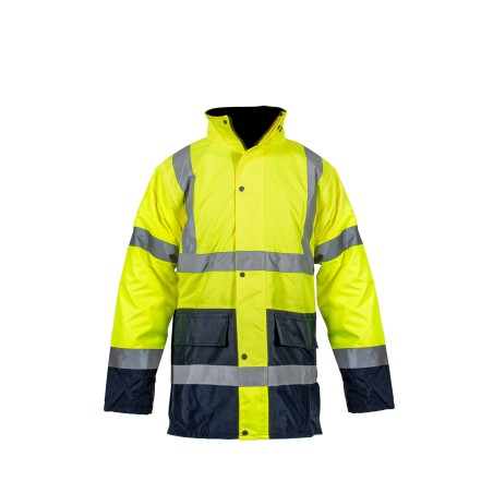 Veste jaune FLUO Taille L Parka avec Bande réfléchissante haute visibilité  100% polyester VITO