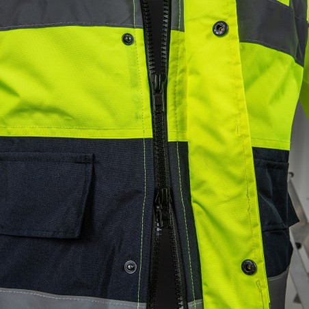 Veste jaune FLUO Taille L Parka avec Bande réfléchissante haute visibilité  100% polyester VITO