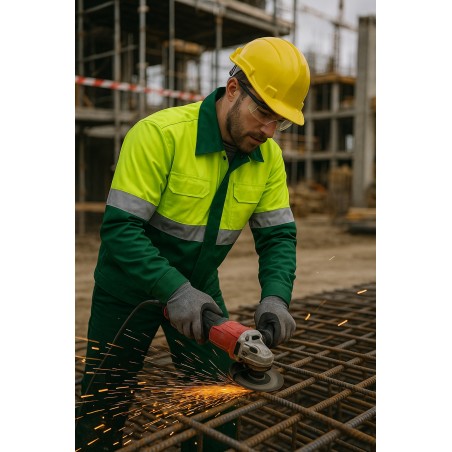Blouson de travail Jaune FLUO Taille XXL  Veste 5 poches haute visibilité VITO
