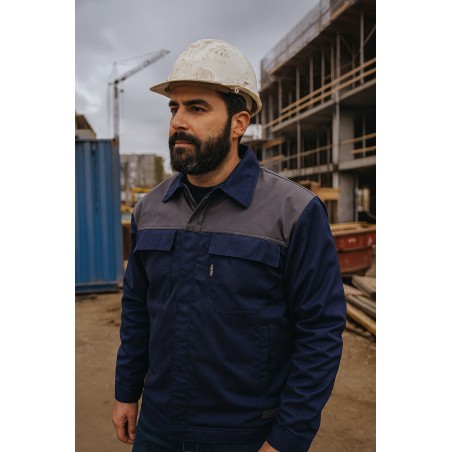Blouson de travail Bleu marine Gris Taille M Veste Polyester / Coton 4 poches VITO