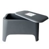 Table basse de jardin 59x 39x 36cm Anthracite Avec couvercle Extérieur / Intérieur TOOMAX