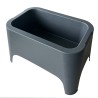 Table basse de jardin 59x 39x 36cm Anthracite Avec couvercle Extérieur / Intérieur TOOMAX