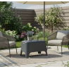 Table basse de jardin 59x 39x 36cm Anthracite Avec couvercle Extérieur / Intérieur TOOMAX