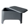 Table basse de jardin 59x 39x 36cm Anthracite Avec couvercle Extérieur / Intérieur TOOMAX